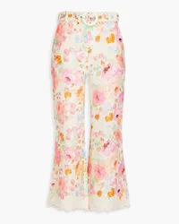 Zimmermann Cropped floral-print linen flared pants - Multicolor Multicolor