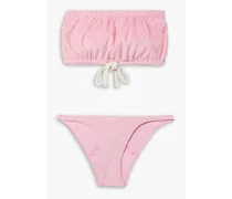 Victor stretch-cotton bandeau terry bikini - Pink