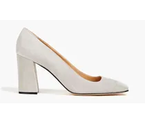 Royal Vernice patent leather-trimmed suede pumps - Gray