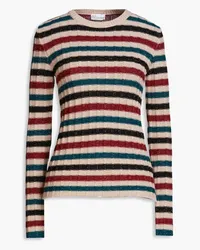 RED Valentino Striped metallic wool-blend sweater - Pink Pink