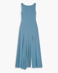 Ferragamo Pleated jersey maxi dress - Blue Blue