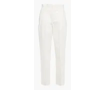 Stretch-cotton twill tapered pants - White