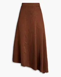 Jil Sander Asymmetric shantung midi skirt - Brown Brown