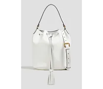 Pebbled-leather bucket bag - White