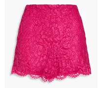 Cotton-blend corded lace shorts - Pink