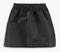 Flared gathered faille mini skirt - Black