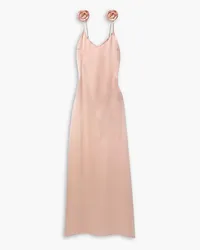 Magda Butrym Open-back appliquéd silk-satin maxi dress - Orange Orange