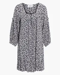 ba&sh Elroy gathered floral-print crepe mini dress - Black Black