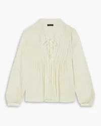 Rag & Bone Sachi pintucked lace-up gauze blouse - White White