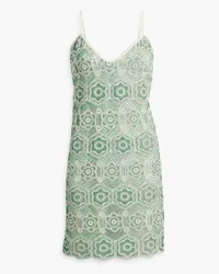 Anna Sui Cotton-blend crocheted lace mini dress - Green Green