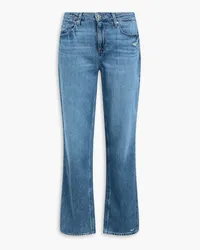 Paige Noella distressed high-rise straight-leg jeans - Blue Blue