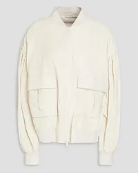 Brunello Cucinelli Leather bomber jacket - White White