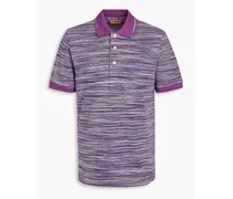 Space-dyed cotton polo shirt - Purple