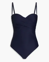 Heidi Klein Corsica stretch-piqué bandeau swimsuit - Blue Blue