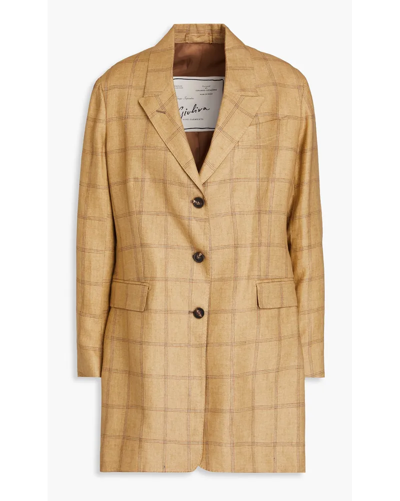 Giuliva Heritage Collection Karen checked linen blazer - Neutral Neutral