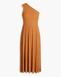 Zimmermann Andie one-shoulder ribbed-knit midi dress - Brown Brown