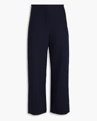 Tory Burch Cotton-blend twill straight-leg pants - Blue Blue