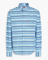 Missoni Printed cotton-poplin shirt - Blue Blue