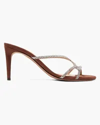 Alexandre Birman Sirena watersnake and suede mules - Brown Brown