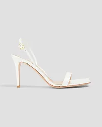 Gianvito Rossi Ribbon Stiletto 85 patent-leather sandals - White White