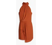 Harlow draped crepe mini dress - Brown