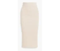 Ribbed TENCEL™-blend midi skirt - Neutral