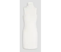 Knitted turtleneck midi dress - White