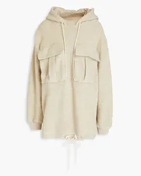 By Malene Birger Wool, cotton and linen-blend terry hoodie - Neutral Neutral