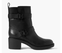 Ryder buckled leather ankle boots - Black