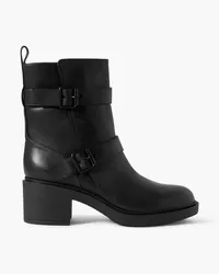 Gianvito Rossi Ryder buckled leather ankle boots - Black Black