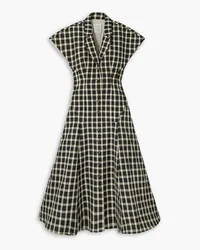 Rosie Assoulin Checked woven midi dress - Black Black