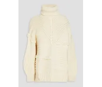 Merino wool turtleneck sweater - White