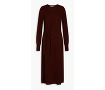 Belted cashmere midi dress - Burgundy