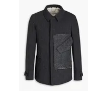 Felt-paneled twill jacket - Gray