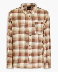 A.P.C. Checked cotton-blend flannel overshirt - Brown Brown