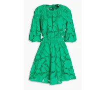 Broderie anglaise cotton mini dress - Green