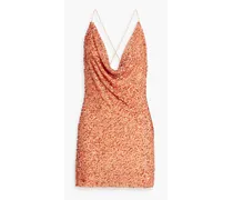 Mich draped embellished tulle mini dress - Orange