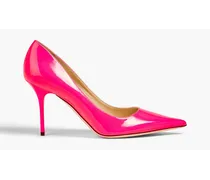 Agnes neon faux patent-leather pumps - Pink