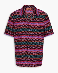 Missoni Crochet-knit cotton-blend shirt - Purple Purple