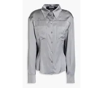 Mentalo open-back satin-twill shirt - Gray