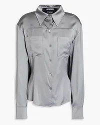 Jacquemus Mentalo open-back satin-twill shirt - Gray Gray