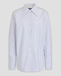 Tory Burch Striped cotton-poplin shirt - White White