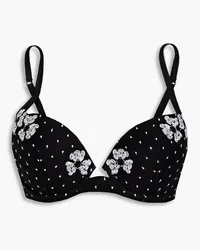 La Perla Embroidered tulle underwired bra - Black Black