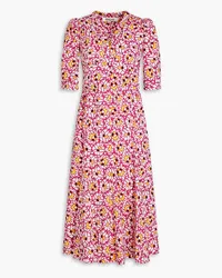 Diane von Furstenberg Melissa printed stretch-cotton poplin midi dress - Pink Pink