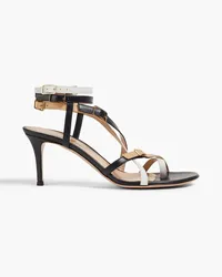 Gianvito Rossi Cassandra buckled color-block leather sandals - Black Black