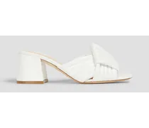Knotted leather mules - White
