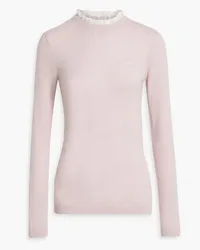 RED Valentino Point d'esprit-trimmed wool and cashmere-blend sweater - Pink Pink