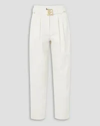 Balmain Belted boyfriend jeans - White White