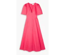 Jodie cotton-poplin midi dress - Pink
