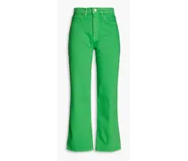 Le Jane cropped high-rise straight-leg jeans - Green